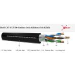 Erat EDC-250C6UPE1BC-500 Siyah 23AWG 0.58 mm %100 Bakır 500 m UTP PE Tek Kılıflı CAT6 Outdoor Network Kablo