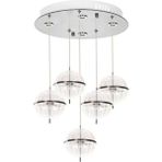 Eray Aydınlatma 8265-4+1 5li Krom Sarkıt LED Avize