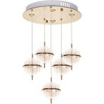 Eray Aydınlatma 8265-4+1 5li Sarkıt Sarı LED Avize - Gold