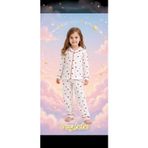 ERAY BEBE Kız Çocuk Kalp Desenli Pamuklu Uzun Kollu Pijama Takımı - Beyaz Kırmızı Kalpli