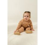 Eray Kids Kız Bebek Pamuklu Tüylenme Yapmayan Çiçek Detaylı Örme Triko Alt - Üst Takım (6-9-12-18 Aylık) - Bisküvi - 9 Ay