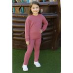 Eray Kids Kız Çocuk Pamuklu Tüylenme Yapmayan Pullu Örme Triko Alt - Üst Takım (4-5-6-7 Yaş) - Mürdüm - 6 Yaş