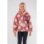 Eray Kids Kız Çocuk Papatya Desenli Polar Ceket (9-10 -11-12Y) - Kiremit - 12 Yaş