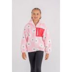 Eray Kids Kız Çocuk Papatya Desenli Polar Ceket (9-10 -11-12Y) - Pembe - 9 Yaş
