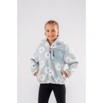 Eray Kids Kız Çocuk Papatya Desenli Polar Ceket (9-10 -11-12Y) - Su Yeşili - 9 Yaş