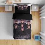 Erays Home Erayshome Bts 3D Tek Kişilik Çarşafsız Nevresim Takımı - Siyah - 160 x 220 cm