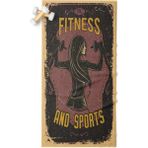 Erays Home Erayshome Dijital Baskılı Spor Fitness Havlusu 50X100 cm %100 Pamuk - 50 x 100 cm - Kırmızı - Siyah