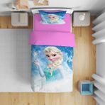 Erays Home Erayshome Frozen Elsa 3D Tek Kişilik Nevresim Takımı - 160 x 220 cm - Pembe