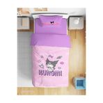 Erays Home Kuromi Desenli 3D Dijital Baskılı Tek Kişilik Çarşafsız Kız Çocuk Nevresim Takımı Çocuk Odası