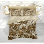 Erays Home Leopard Desenli 3D Çift Kişilik Nevresim Takımı - 200 x 220 cm - Krem