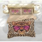 Erays Home Leopars 3D Çift Kişilik Nevresim Takımı - 200 x 220 cm - Açık Kahverengi