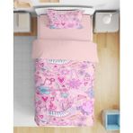 Erays Home Müzik Nota Kız Çocuk 3D Dijital Baskılı Tek Kişilik Nevresim Takımı Kız Çocuk Nevresim Takımı Music - Pembe - 160 x 220 cm