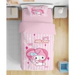 Erays Home My Melody Kuromi 3D Dijital Baskılı Tek Kişilik Kız Çocuk Nevresim Takımı - Pembe - 160 x 220 cm