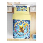 Erays Home Pikachu 3D Baskılı Tek Kişilik Çarşafsız Nevresim Takımı Genç Çocuk Nevresim Takımı