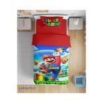 Erays Home Super Mario Desenli 3D Baskılı Tek Kişilik Çarşafsız Erkek Çocuk Nevresim Takımı