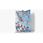 Erays Home Yılbaşı & Christmas Desenli Polar Tv Battaniyesi - 100 x 170 cm - Beyaz - Mavi