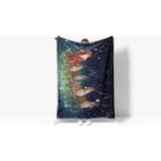 Erays Home Yılbaşı & Christmas Desenli Polar Tv Battaniyesi - 100 x 170 cm - Koyu Mavi