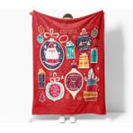 Erays Home Yılbaşı & Christmas Desenli Polar Tv Battaniyesi - 130 x 170 cm - Kırmızı