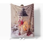 Erays Home Yılbaşı & Christmas Desenli Polar Tv Battaniyesi - 130 x 170 cm - Krem
