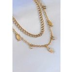Erb 316l Çelik Gold Renk Zincir Model Balık Figür Zirkon Taşlı Kadın Kolye