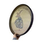 Erbane Bendir - Iran Arbani Üst Kalite Sarı Mevlana Desenli 55CM Kılıflı