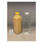 Erbaşlar 6 Adet 1 Lt Köşeli Detox, Meyve Suyu,zeytinyağı, Sporcu,diyet -boş Pet Şişe(SARI KİLİTLİ KAPAKLI)