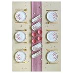 Erbaşlar Lüx Seramik Sakura Çiçeği 14 Parça 6 Kişilik Kahvaltı Takımı, Seti