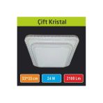 ERBAY 33×33 Led Panel Çift Kristal Kapak 24w Sıva Üstü Şık Kaliteli Ürün