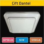ERBAY 50x50 Dekoratif Dantel 54w Sıva Üstü Led Armatür Tavan Armatür