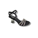 Erbay 84-25 Deri Taşlı Şeffaf Topuk Anatomik Kadın Sandalet