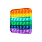 Erbek Pop It Push Popit Bubble Fidget Özel Pop Duyusal Oyuncak Zihinsel Stres ( Rainbow Renk, Kare )