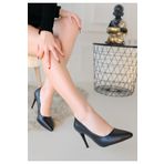 Erbilden Siyah Cilt Stiletto Ayakkabı