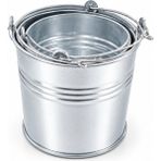 Erçelik Metal Galvaniz Su Kovası Yuvarlak 3’lü Set 15 Lt + 12 Lt + 10 Lt - Metalik