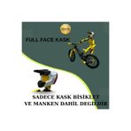 Ercinova Downhill Minyatür Manken İçin Full Face Kask – Hareketli Bisiklet Figürü Uyumlu Dekor Aksesuarı