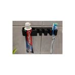 ERCTECH Duvara Yapışan Diş Macunu ve Fırça Askısı – Hijyenik Banyo Organizer SİYAH