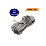ERD TEKNOLOJİ 5,10,15,20,25,30 METRE REÇBER TAM BAKIR ADSL KABLOSU 2Lİ RJ11 JAKLI 5metre ve KATLARI