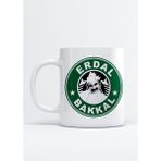 Erdal Bakkal Starbucks Logo Baskılı Porselen Kupa Bardak - Beyaz - 199 ml