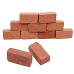 ERDANER 100 Adet Mini Kırmızı Minyatür Tuğla Model Tuğla Duvar Küçük Tuğlalar, El Sanatları Gerçekçi Sahte Tuğlalar Mini Bloklar Bebek Evi Mini Bahçe Aksesuarları için (1/16 Ölçek)