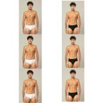 Erdem 1300 6'lı Paket Pamuklu Penye Erkek Slip Külot - Siyah - Beyaz - 3XL
