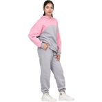 ERDEM KIDS Kız Çocuk Paçası Lastikli, Garnili Oversize 3 Iplik Şardonlu Içi Pamuklu Eşofman Takımı - 12 - 13 Yaş - Gri - Pembe