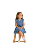 ERDEM KIDS Kız Çocuk Yazlık Tensel Kot Denim Jean Günlük Bayramlık Elbise
