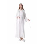 ERDENİZ TEKSTİL Kadın Hamile Gecelik Sabahlik Takımı, Uzun, Emzirme Uyumlu, Düğme Detaylı, Tesettüre Uygun-2'li Set- Pregnant Clothing-2320 (Ekru, 2XL)