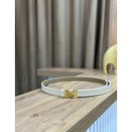 Erdesign Kadın Krem Gold Detaylı Kemer - Tek Ebat - Altın - Krem