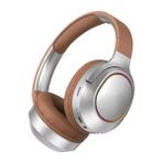 Erdineks Rgb Işıklı Yüksek Hd Ses Kulak Üstü Bluetooth Kulaklık Mikrofonlu Deri Kulak Pedleri Bluetooth V5.3 - Kahverengi