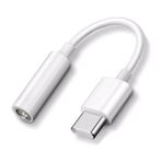 Erdineks Type-C To 3.5mm Jack Adaptör | Yüksek Ses Kalitesi | Kulaklık Dönüştürücü - Beyaz