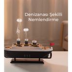 Erdineks Yeni Nesil Gemi-Şekilli Rgb & Ultrasonik Aromaterapi Hava Nemlendirici | Uzaktan Kumandalı – 2 Mod Nemlendirme - Siyah