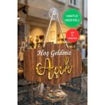 Erdizden Pleksi Yazılı Modern Açık-Kapalı Tabelası - Ceviz