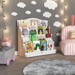 Erdo Ticaret Ahşap Çocuk Kitaplığı - 4 Raflı, Meşe & Beyaz
