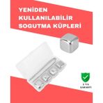 Erdo Ticaret Buğz Hızlı Soğutma Özellikli Paslanmaz Metal Buz Küpü Takımı - Renkli
