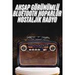Erdo Ticaret Buğz Nostaljik Görünümlü Ahşap Radyo Tf Sd USB Girişli LED Fener Işıklı - Belirtilmemiş